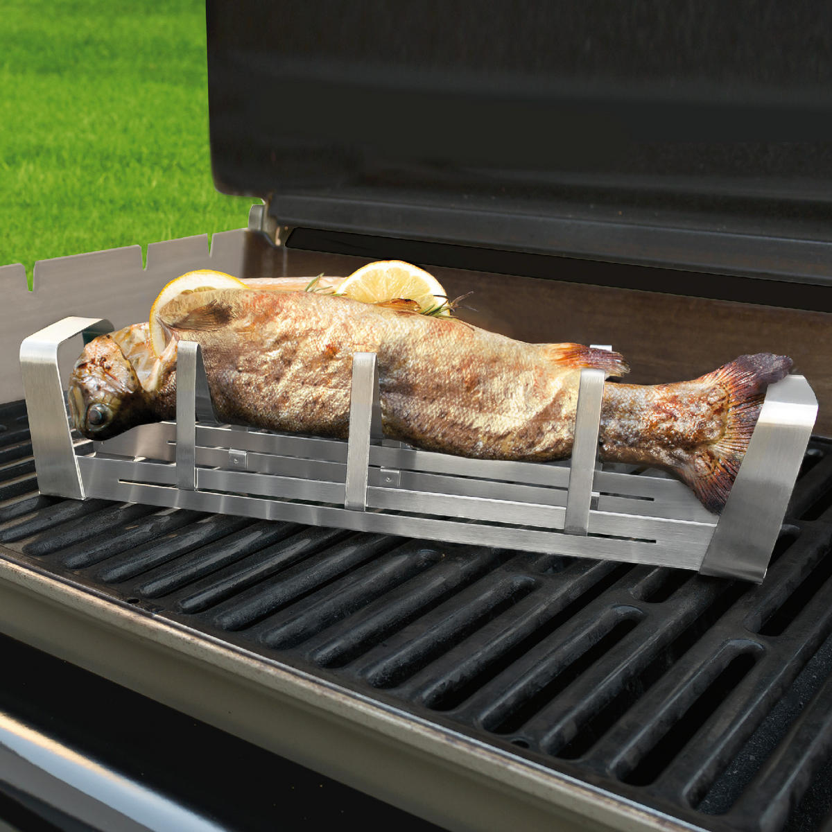 FISCHHALTER 2er-Set, silber, Edelstahl - Edelstahlfarben, Metall (36.5/8/7.5cm) - bremermann