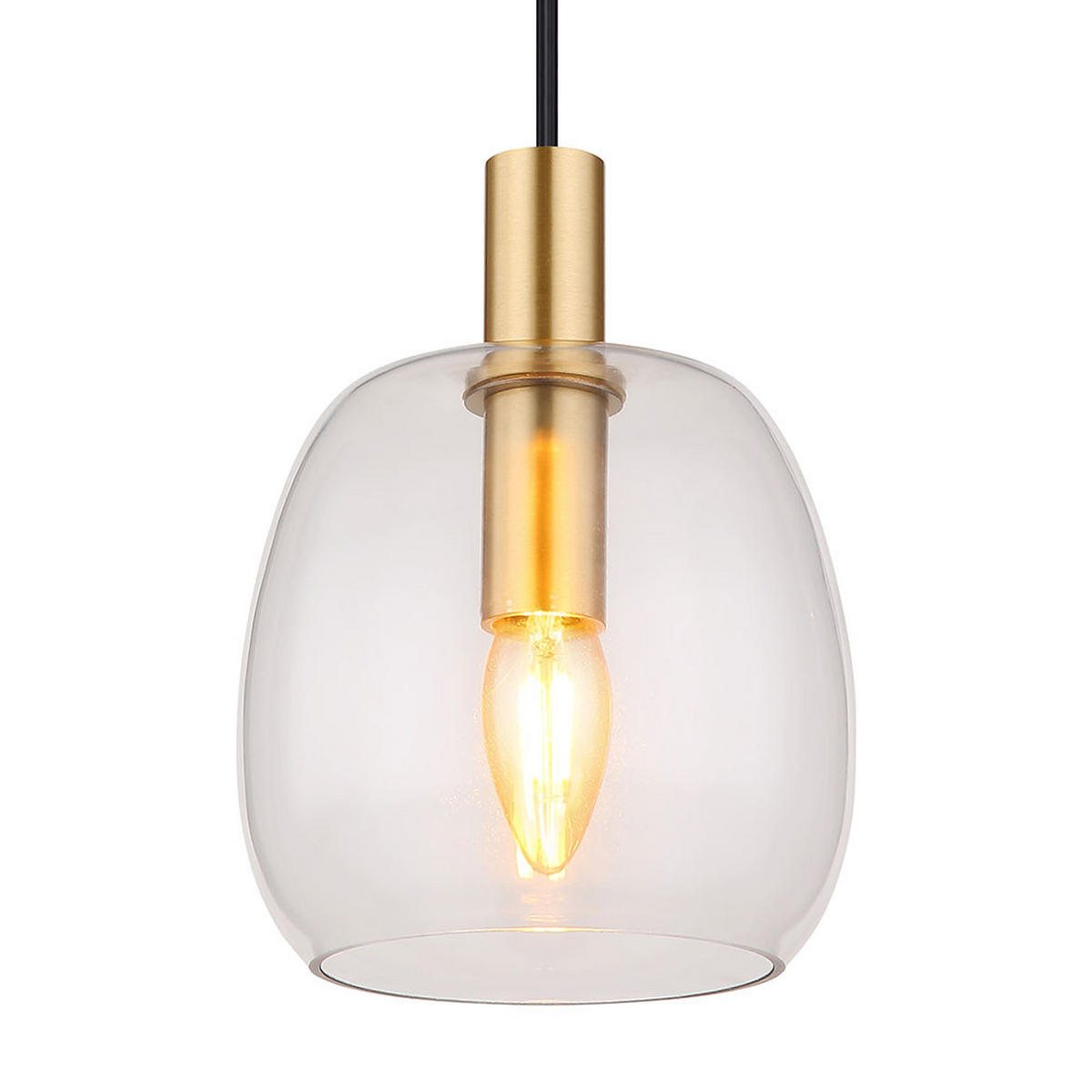 HÄNGELEUCHTE Aluminium Schwarz klar - Schwarz, Glas (16/16/120cm) - Globo Lighting