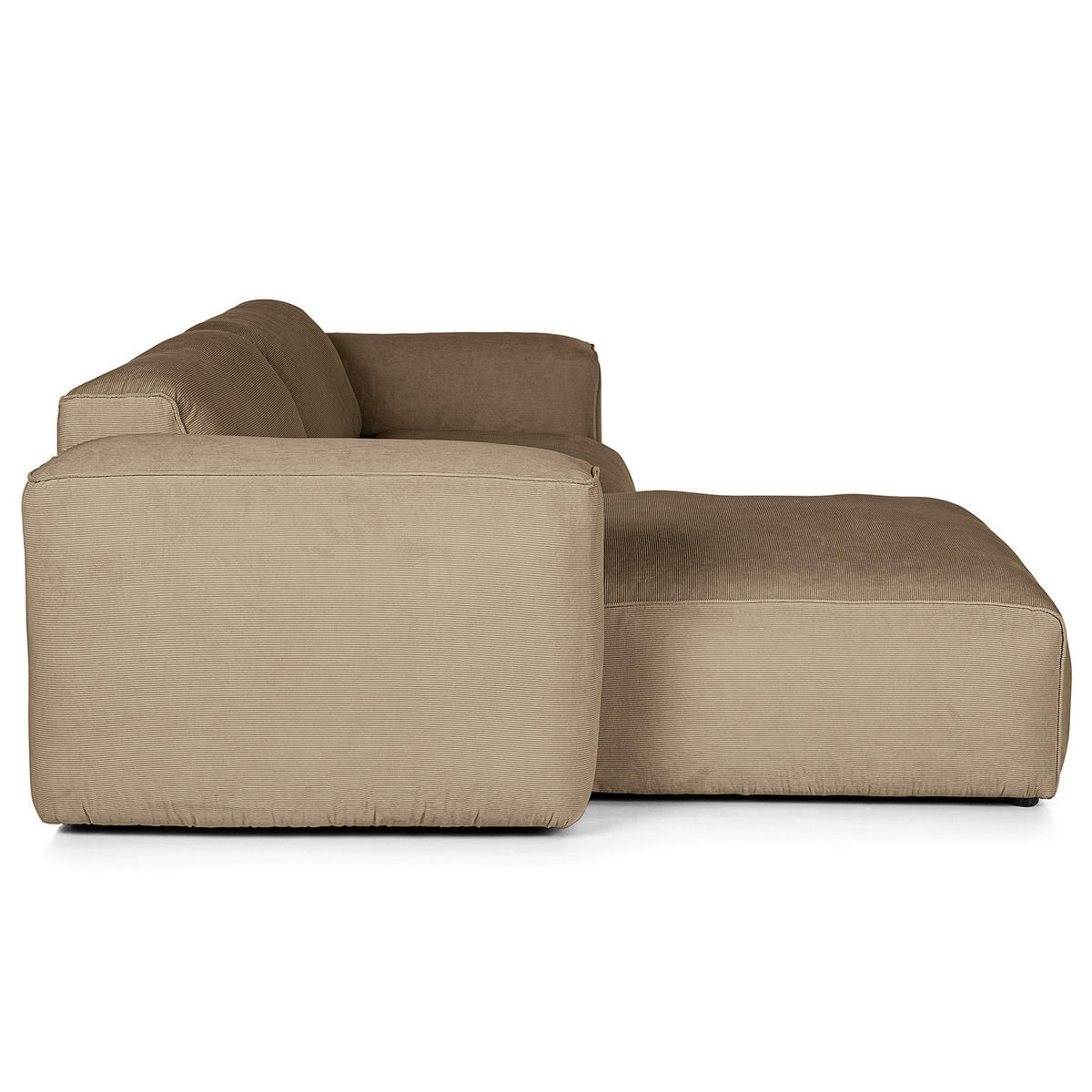 1,5-SITZER ECKSOFA mit Longchair - Taupe/Schwarz, Kunststoff/Textil (260/173cm) - home24