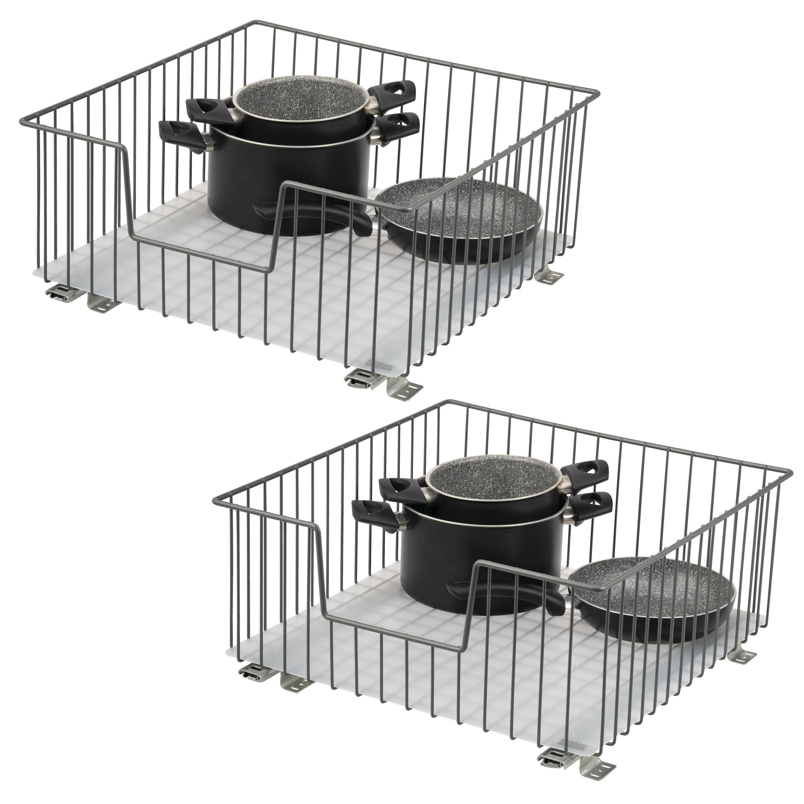 SCHRANK-KORBAUSZUG 50 cm, grau, Metall - Grau, Metall (50/23/50.5cm) - bremermann