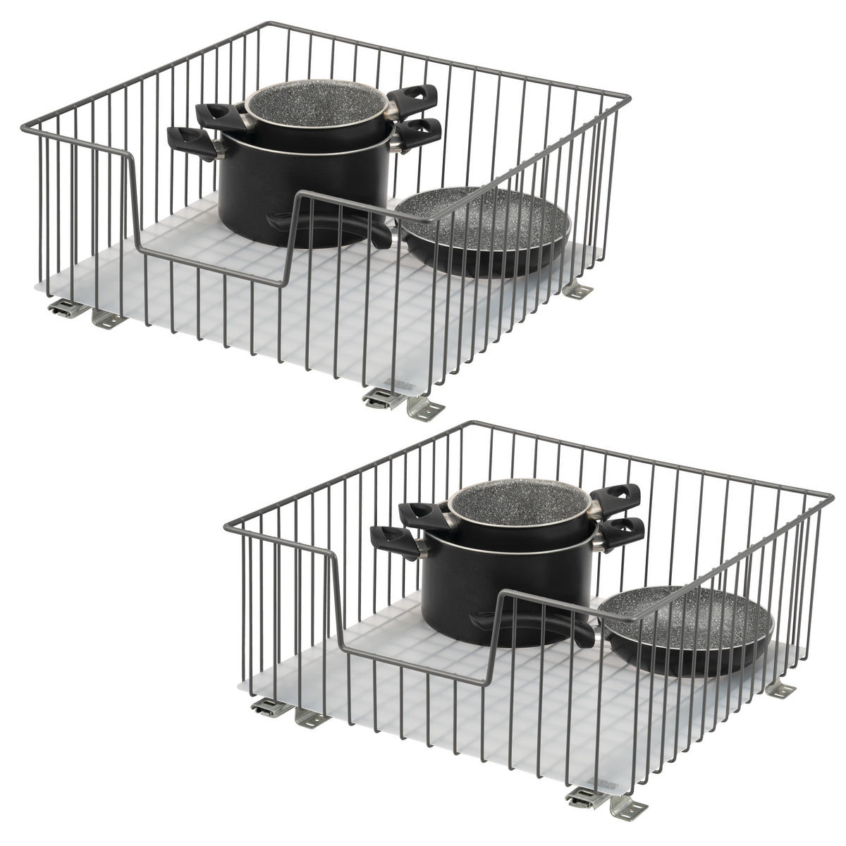 SCHRANK-KORBAUSZUG 50 cm, grau, Metall - Grau, Metall (50/23/50.5cm) - bremermann