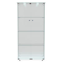 VITRINENSCHRANK mit 2 Glastüren und LED-Beleuchtung, Glasvitrine 78x35x155 cm Weiß - Weiß, Glas/Holz (35/155/78.5cm) - PARAFTA HOME