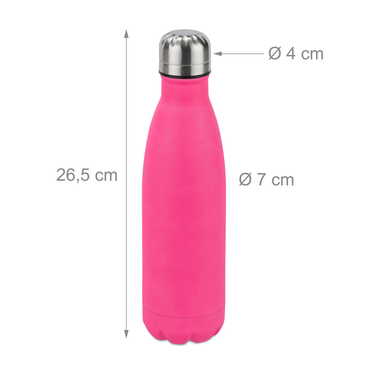 FĽAŠA na vodu - pink, kov/plast (0.5L) - Relaxdays