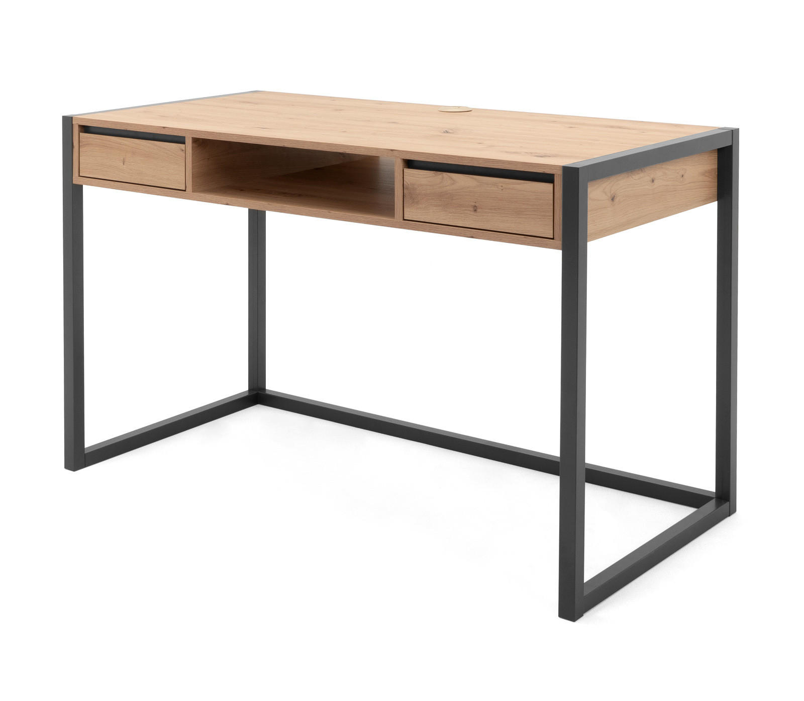 Furn.Design Schreibtisch Eiche Artisan, Anthrazit 60x75x120 cm