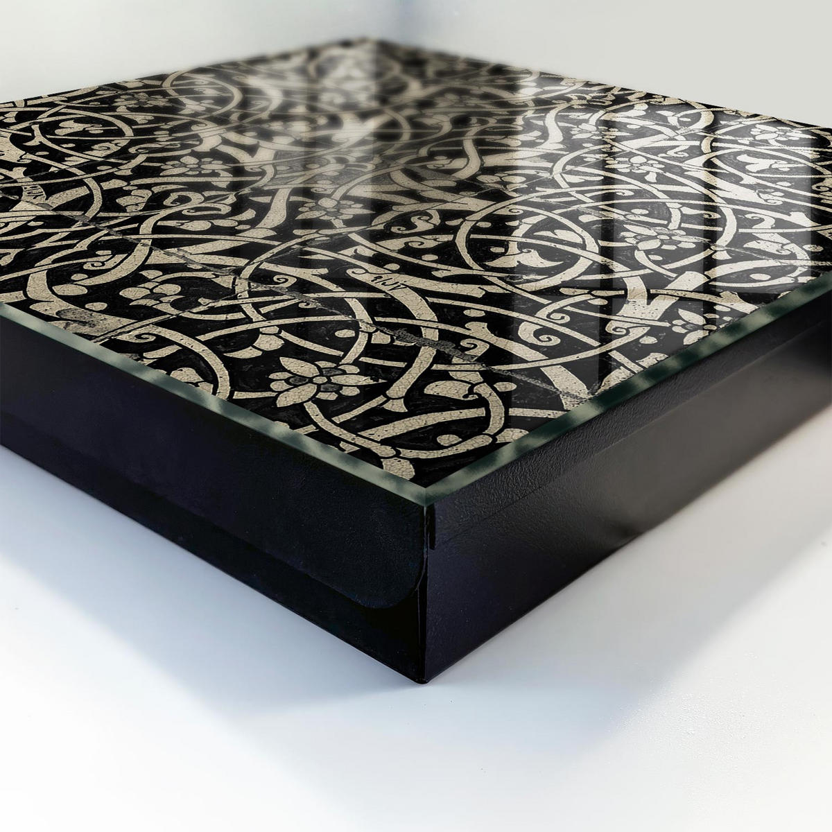 SCHLÜSSELBOX Schwarz 30x30 cm- Türöffnung nach rechts - Dekorative Eleganz - Beige, Metall (30/30/5cm) - TULUP