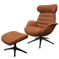 RELAXSESSEL - Kastanienfarben, Leder/Metall (90/107/90cm) - home24