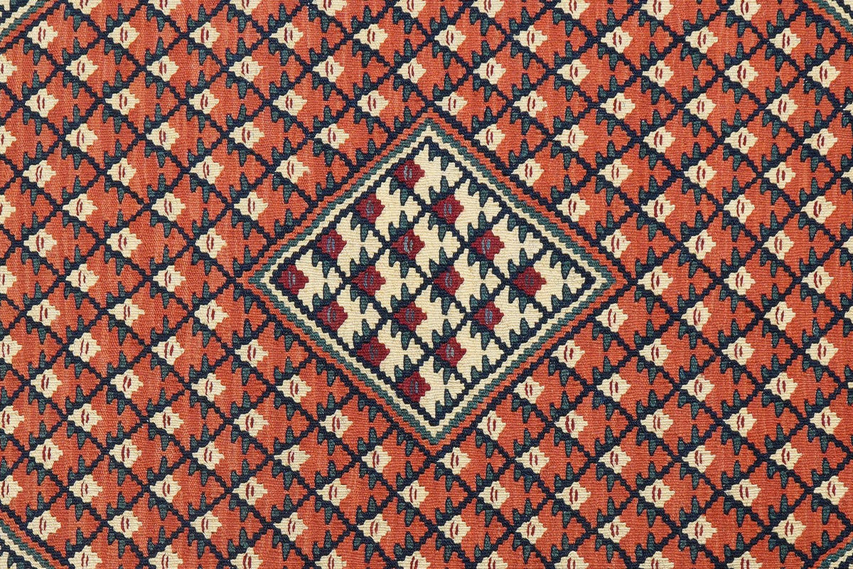 KELIM-TEPPICH handgewebt Senneh Rot 156/105 cm Schurwolle - Rot, Textil (105/156cm) - Looma