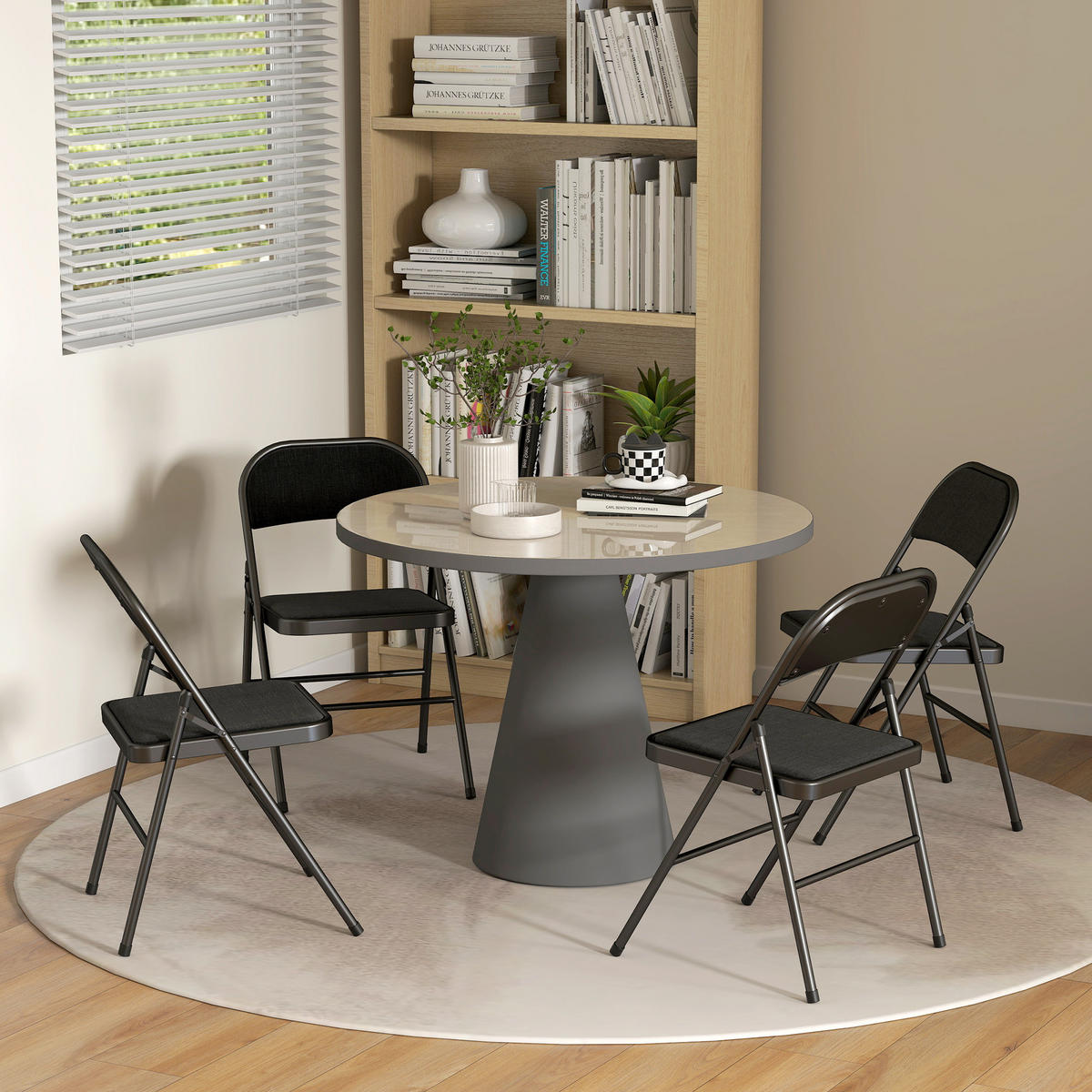 KLAPPSTUHL 4er-Set Schwarz 46.0/45.0/78.0 cm - Schwarz, Textil (45/78/46cm)