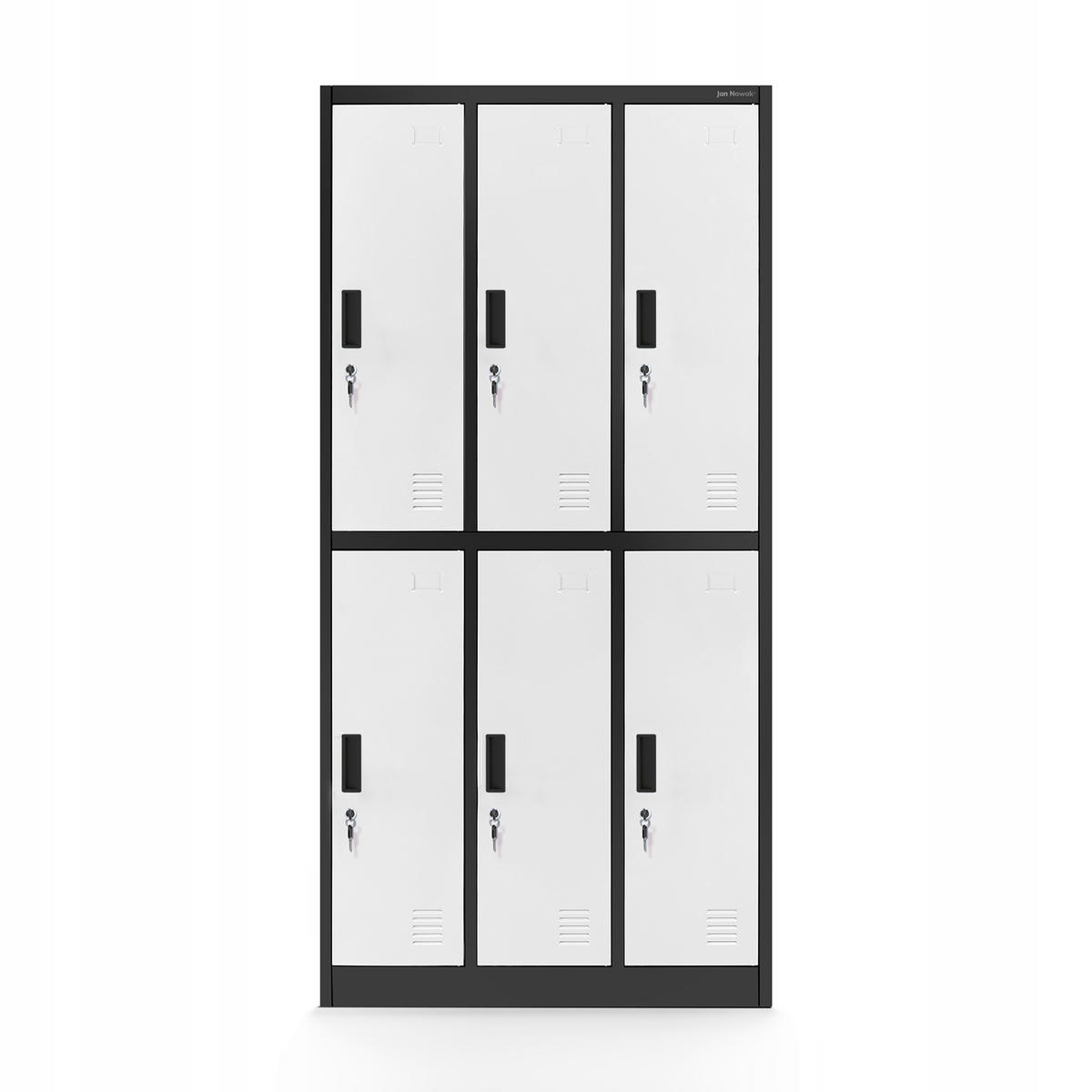SCHLIESSFACHSCHRANK IGOR - Anthrazit/Weiß, Metall (90/185/45cm) - Jan Nowak