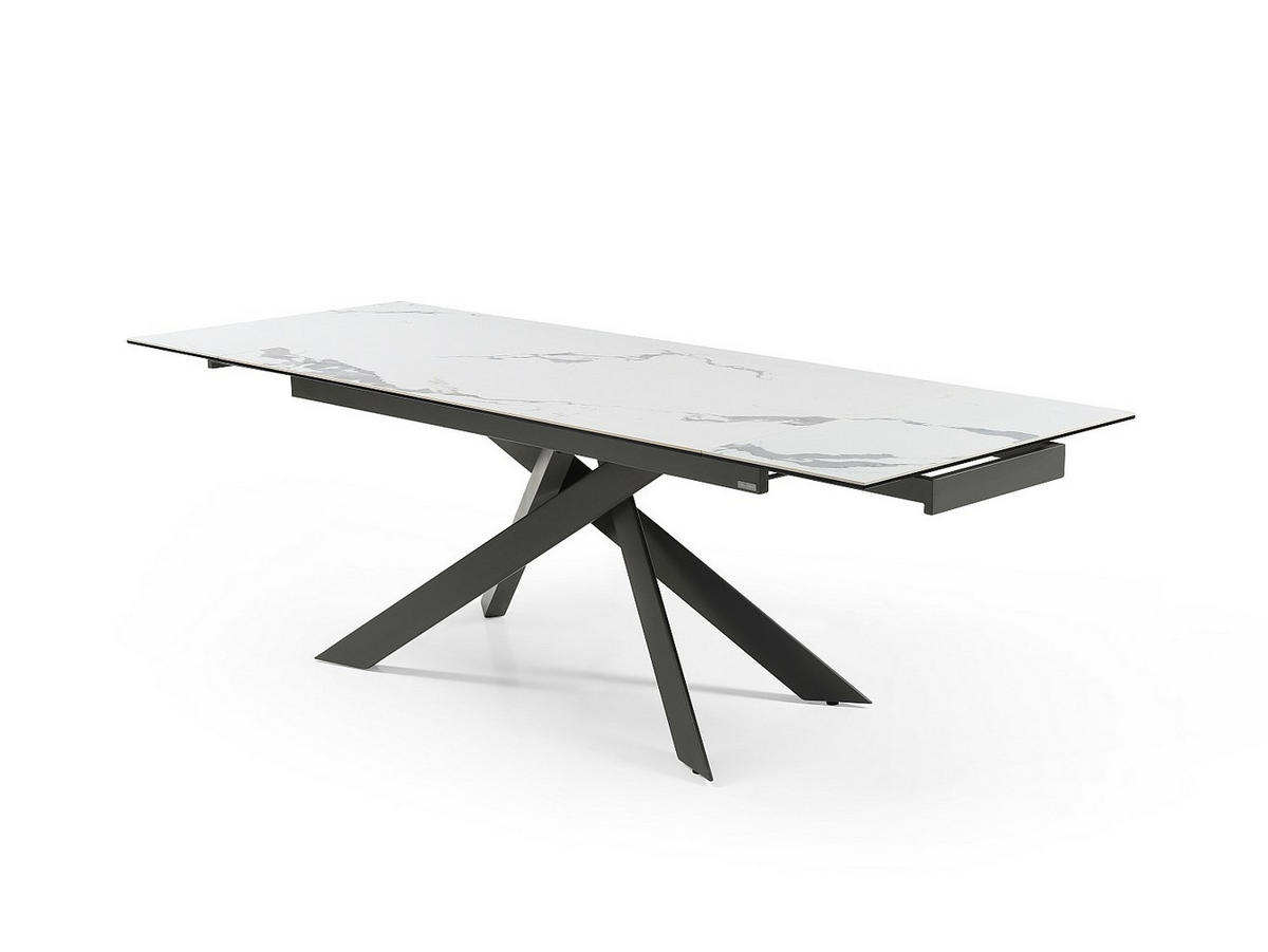 AUSZIEHBARER Tisch - 8 , 10 -Sitzer - Sicherheitsglas - anthrazitgrau, weiß - COREMA - Anthrazit, Glas (90/240/76cm) - Vente-Unique