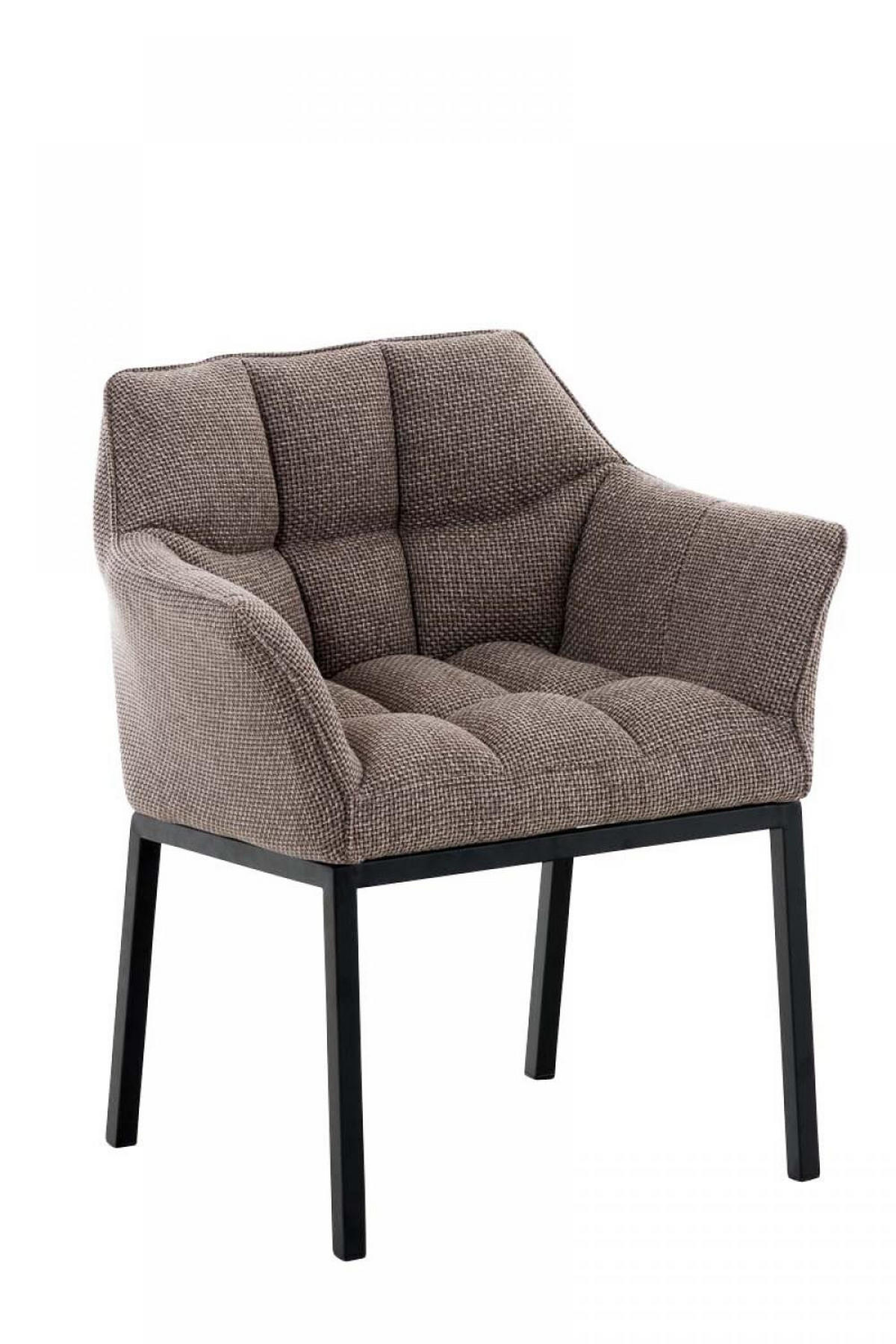 WOHNZIMMERSTUHL Stoff Terrabraun - Dunkelbraun/Schwarz, Textil/Metall (67/78/63cm) - CLP