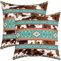 KISSENBEZUG 2-teiliges Set 45 x 45 cm Kuhfell Print Tribal Muster - Multicolor, Textil (45/45cm)