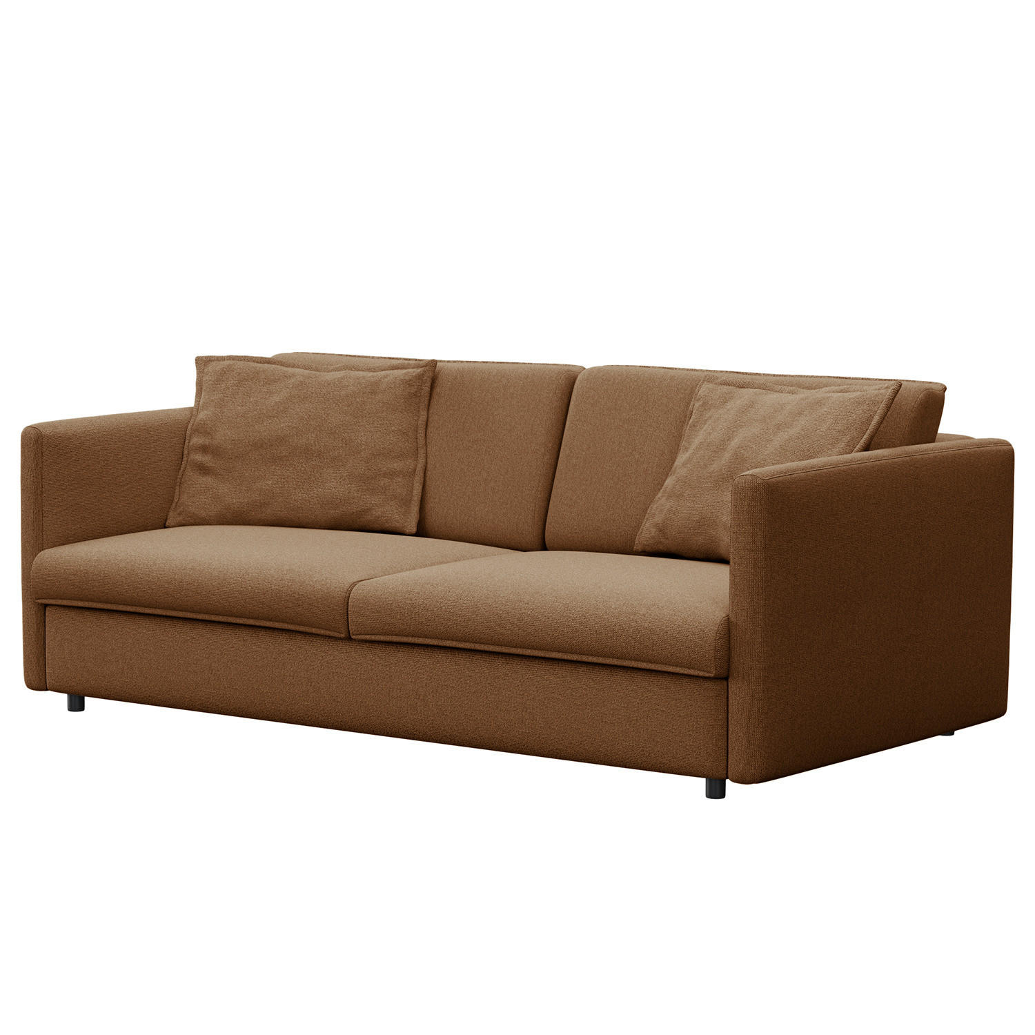 3-SITZER SOFA - Schwarz/Haselnussfarben, Kunststoff/Textil (219/84/117cm) - home24