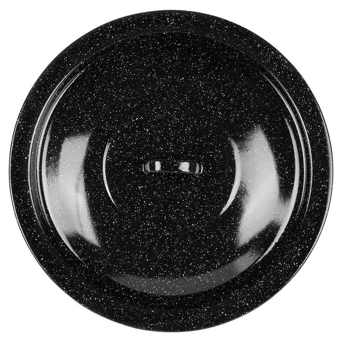 KESSELDECKEL emailliert 40 cm Schwarz - Schwarz, Metall (40/40/4cm) - Orion 