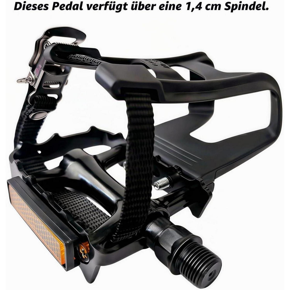 FAHRRADPEDALE mit Zehenclips und Fußschlaufen Schwarz - Schwarz, Kunststoff (6.4/1.5/9.9cm)