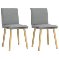 ESSZIMMERSTÜHLE 2 Stk. Hellgrau Stoff 45*54*86cm - Hellgrau, Metall (45/86/54cm) - ZMH