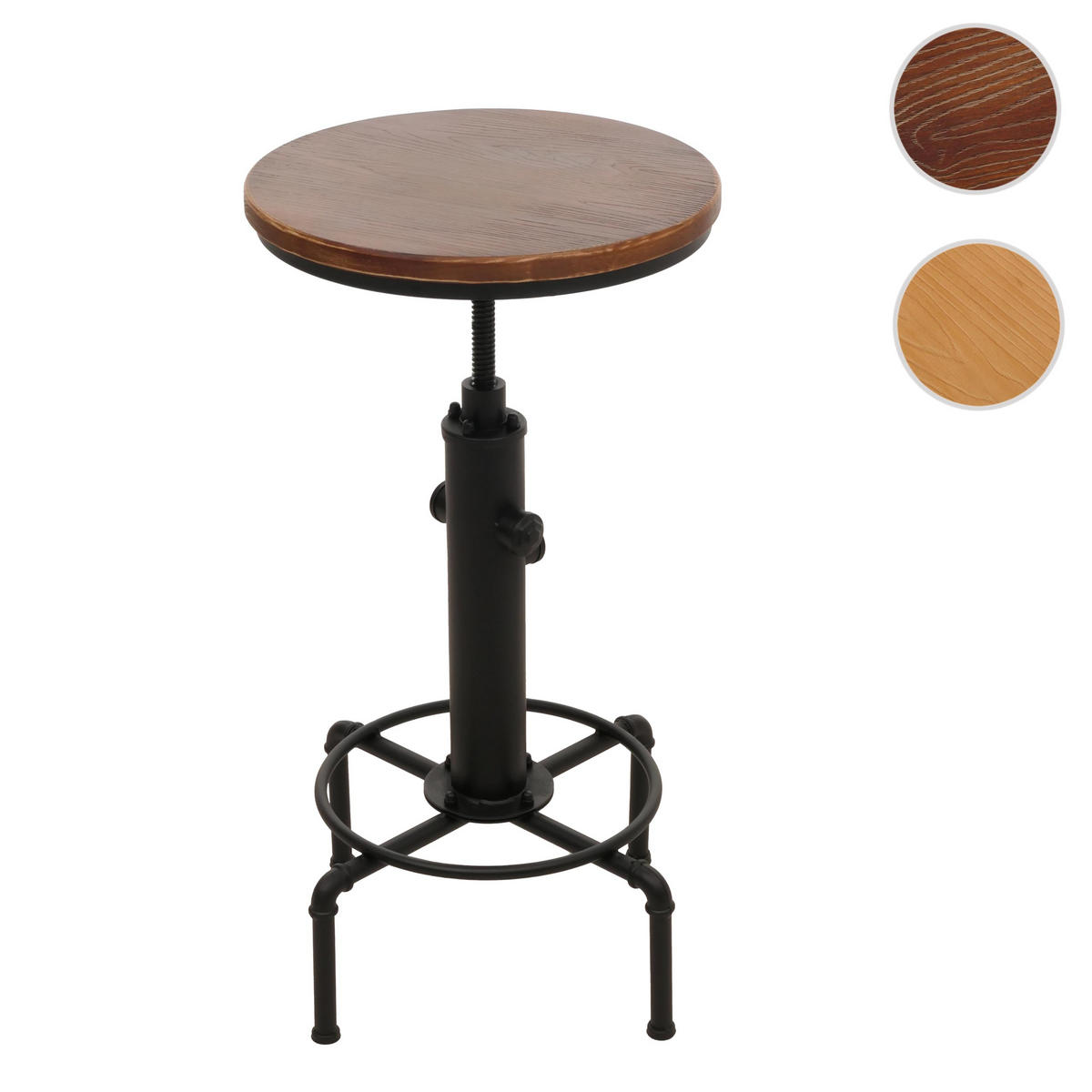 BARTISCH rund Schwarz, Braun - Schwarz/Braun, Holz (50/104/50cm) - MCW