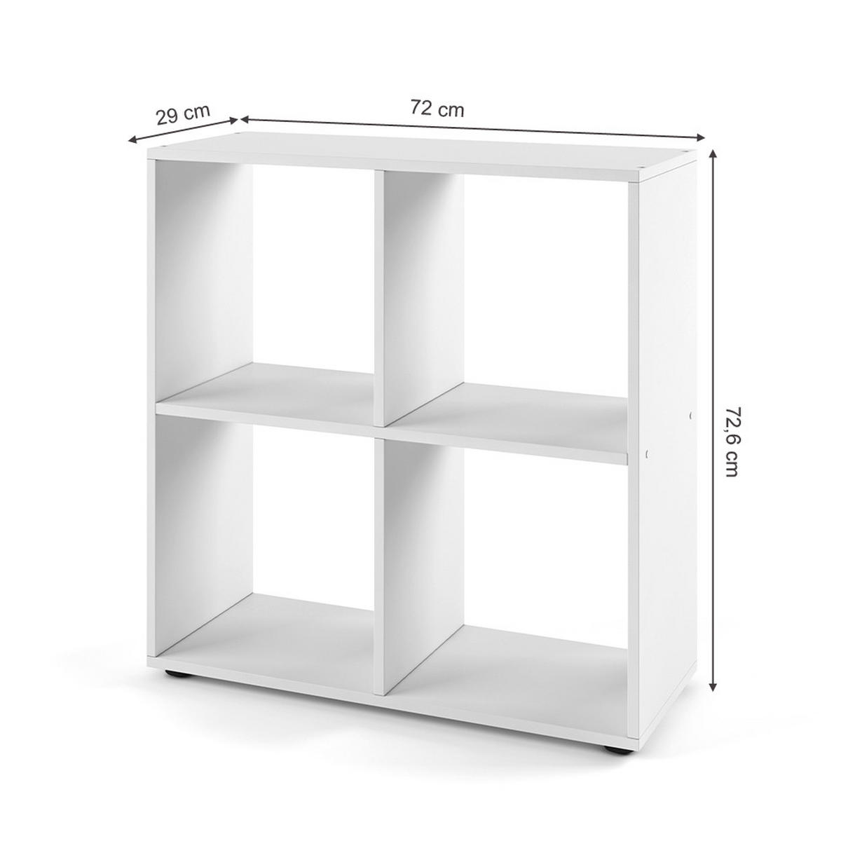 RAUMTEILER Tetra Weiß 72.6 x 72 cm - Weiß, Holzwerkstoff (72.6/72/29cm) - Vicco