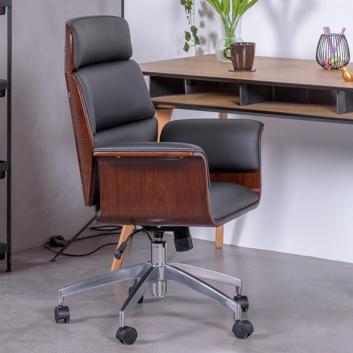CHEFSESSEL Holz Schwarz - Schwarz, Holz (69/100/47cm) - Nest Dream