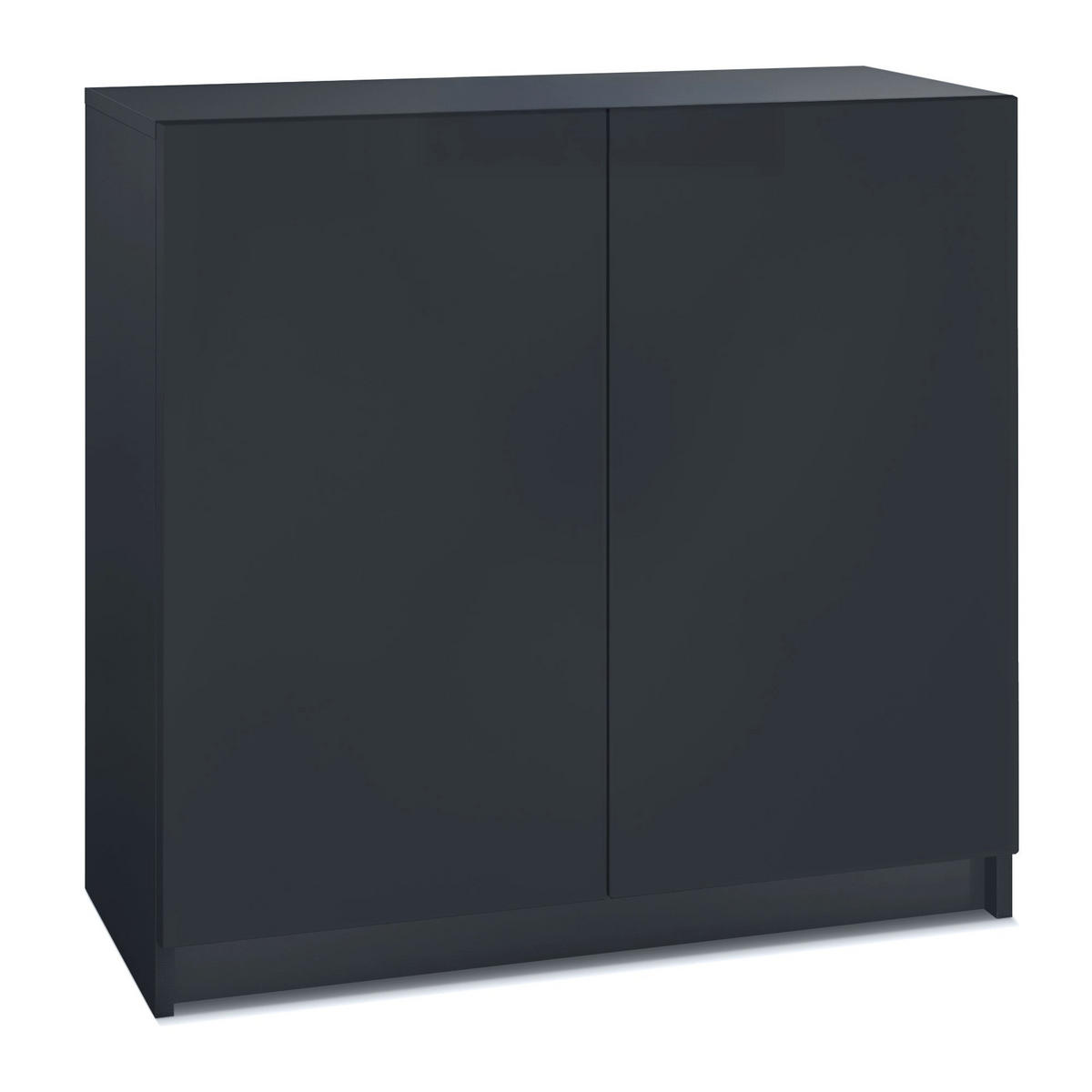 KOMMODE Elona, Büroschrank mit Soft-Close & Push-to-Open, Aktenschrank, Home Office & Büro, Schwarz matt (82 x 78 x 37 cm) - Schwarz, Holzwerkstoff (82/78/37cm) - InnoFurn