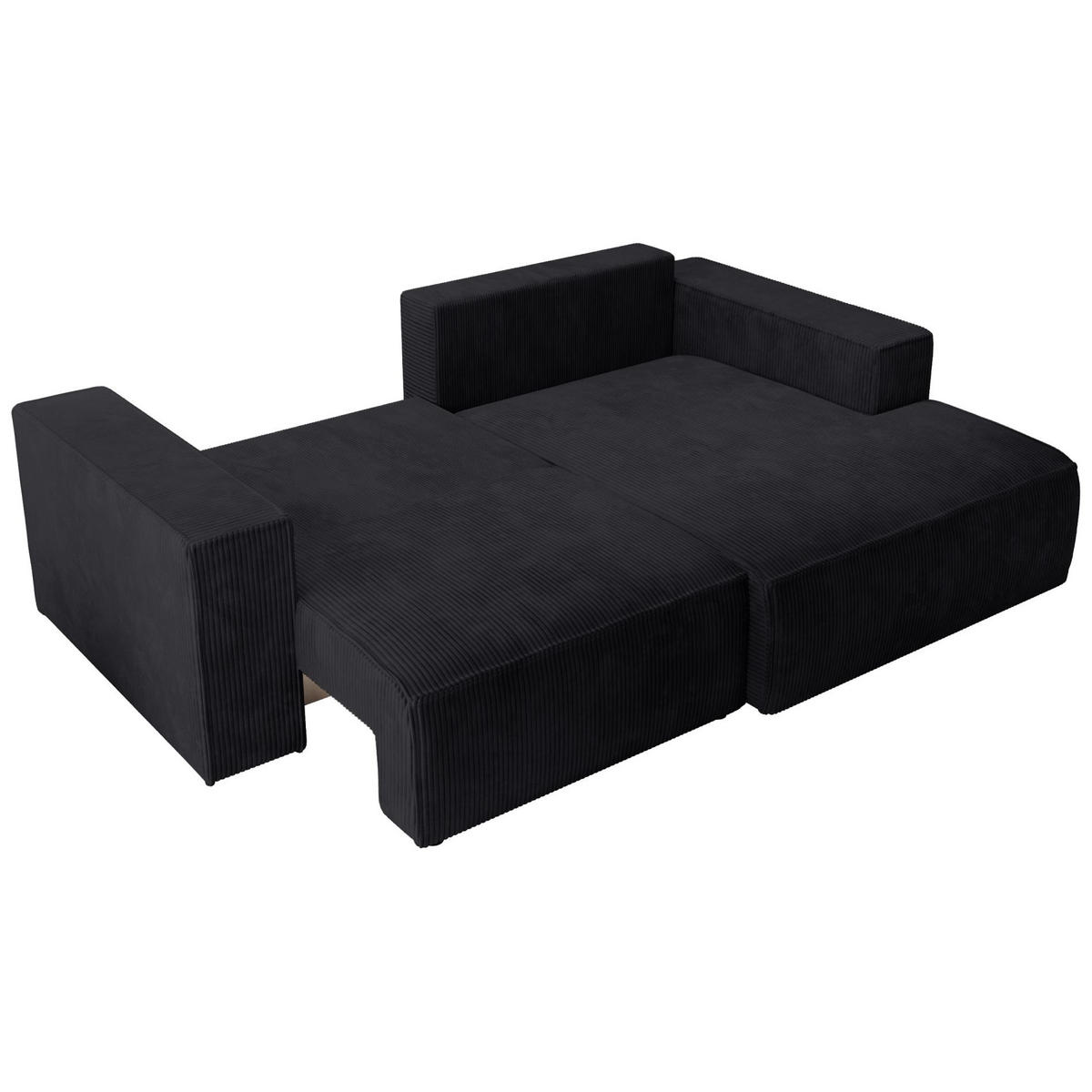 ECKSOFA Farese Mini mit Cordbezug Schwarz, rechts - Schwarz, Textil (167/240cm) - Selsey