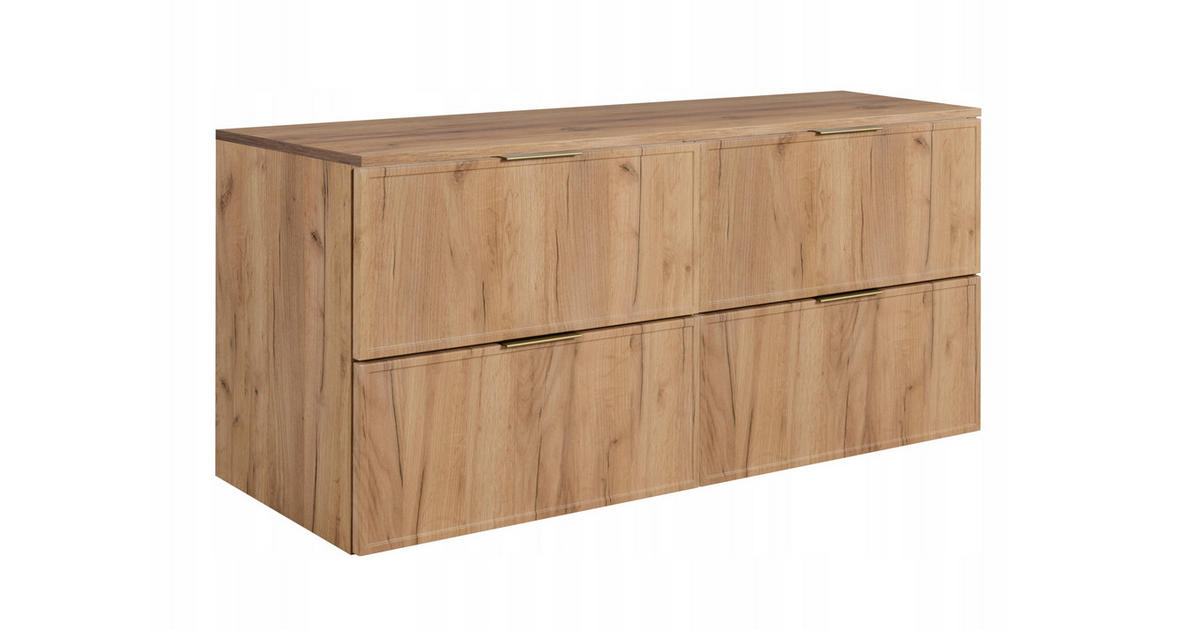 Rodan WASCHBECKUNTERSCHRANK SLIM 120cm mit Arbeitsplatte Eik Craft Eik ...