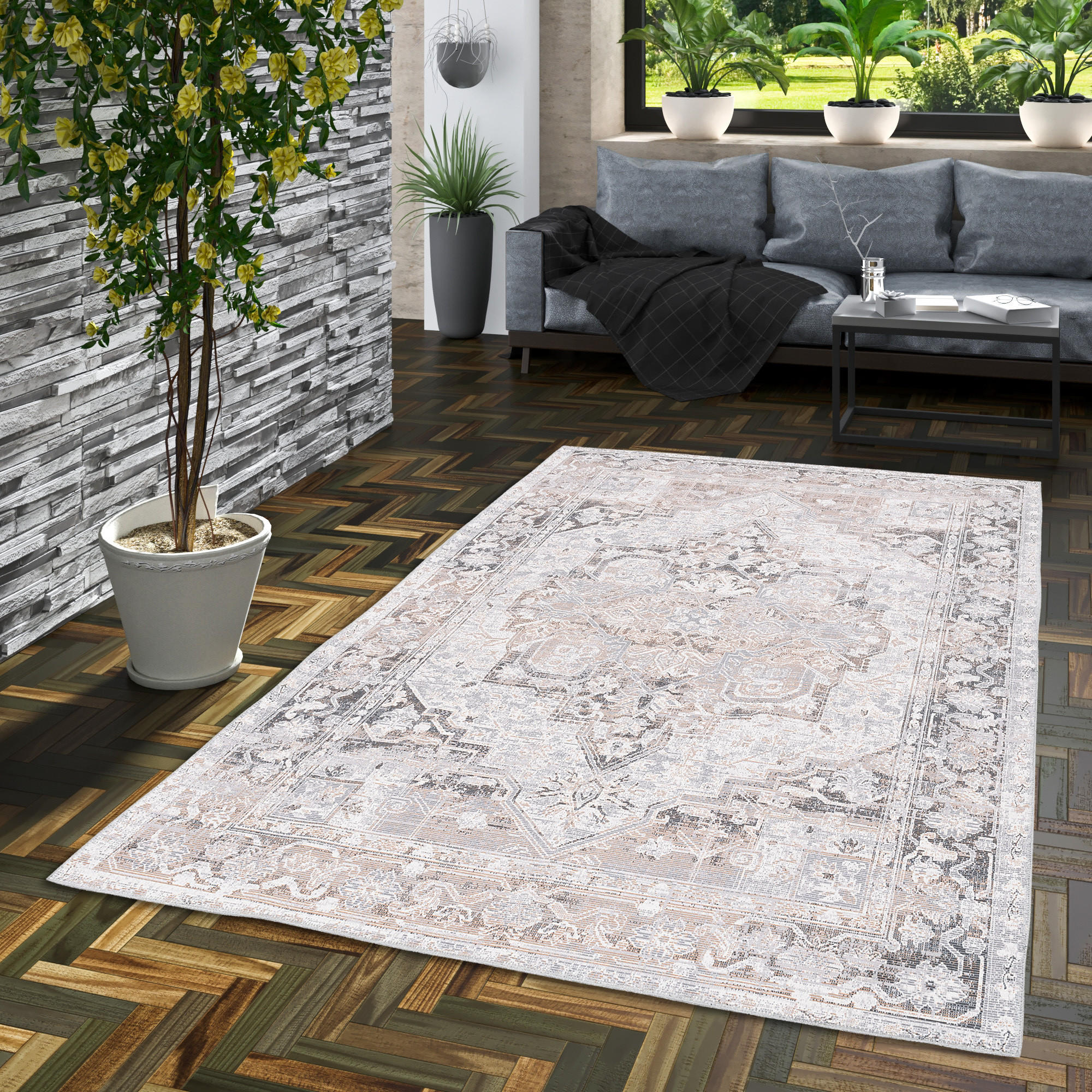 VINTAGE DESIGNERTEPPICH FINESSE ORIENT KESHAN - Creme, Textil (140/200cm) - Pergamon