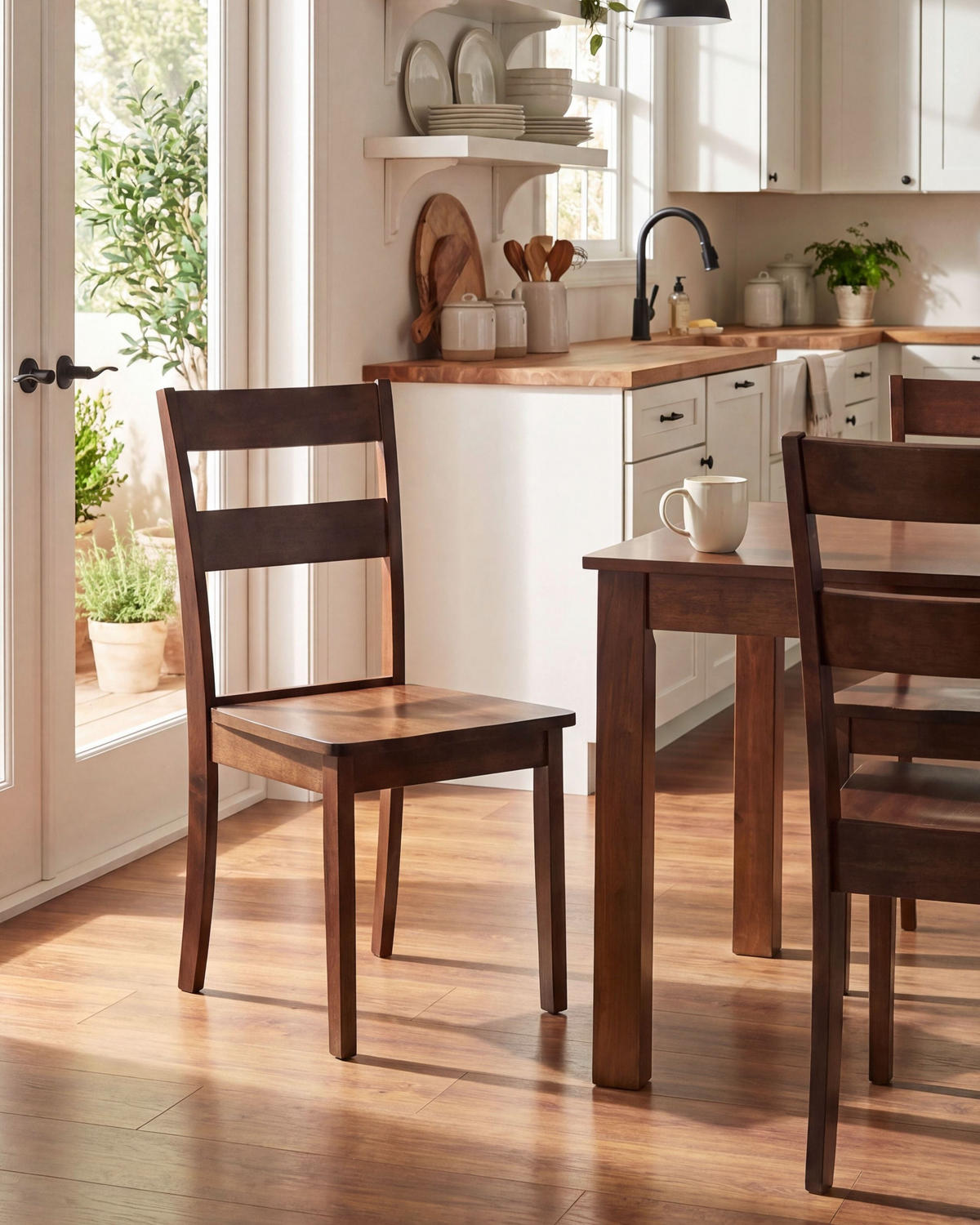 ESSZIMMERSTUHL 2er Set Holz Dunkelbraun Georgia - Braun, Holz (40/89/50cm) - Beliani