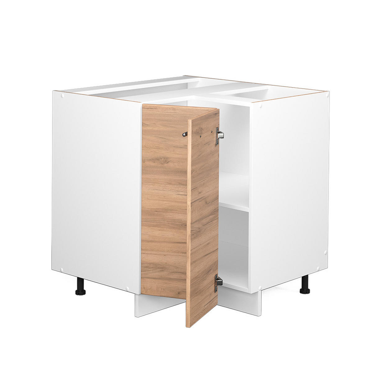 ECKUNTERSCHRANK Fame-Line Goldkraft Eiche 80.5 cm, AP Marmor - Honigeiche/Eiche Wotan, Holzwerkstoff (80.5/82/60cm) - Vicco