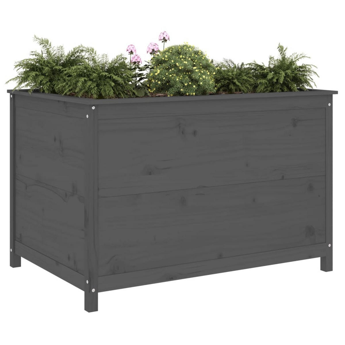 HOCHBEET Grau 119,5x82,5x78 cm Massivholz Kiefer - Grau, Holz (119.5/78/82.5cm) - furnicato