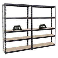 SCHWERLASTREGAL Giant Tiger 2er-Set mit 2x 200x120x40 cm Fachlast 265 kg 5-Ebenen Schwarz - Schwarz, Metall (240/200/40cm) - PROREGAL