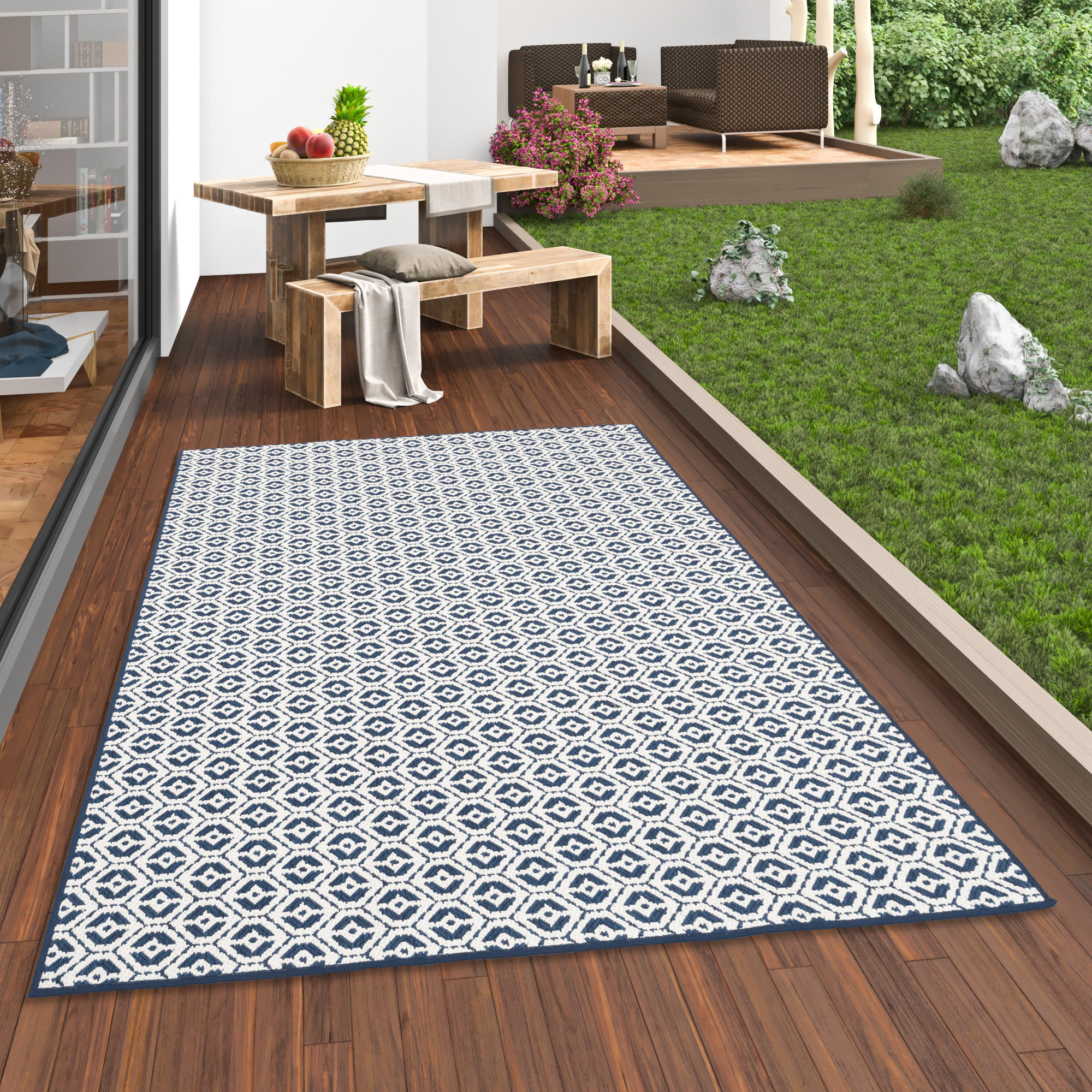 IN- UND OUTDOOR TEPPICH BEIDSEITIG CAPE COD - Blau, Textil (200/250cm) - Pergamon