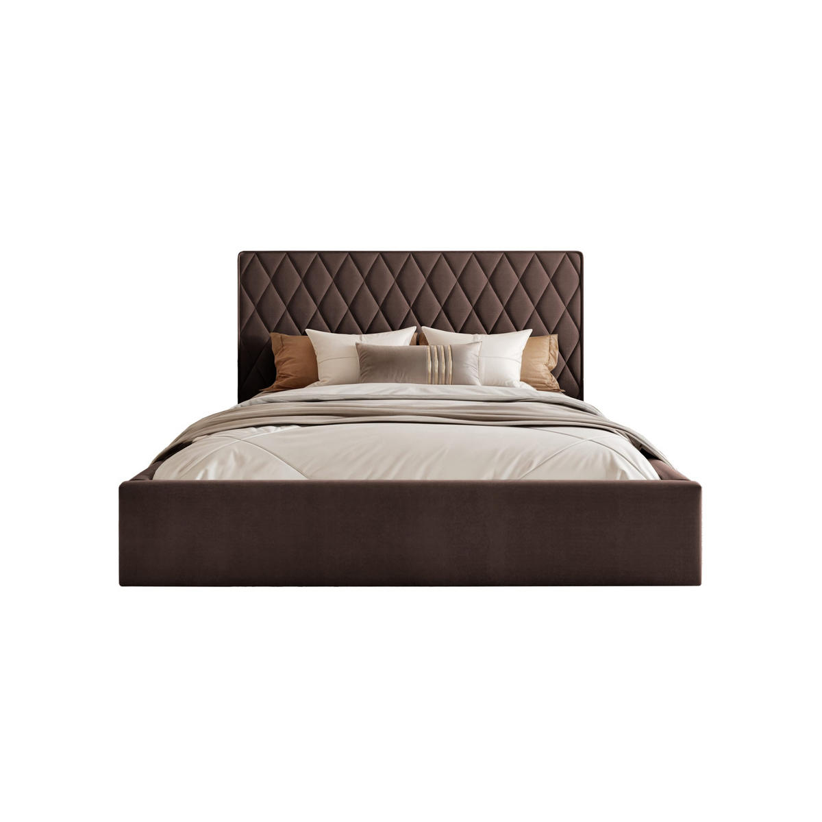 POLSTERBETT Cupo 200x200 cm, Braun - Braun, Textil (200/200cm) - Fedve