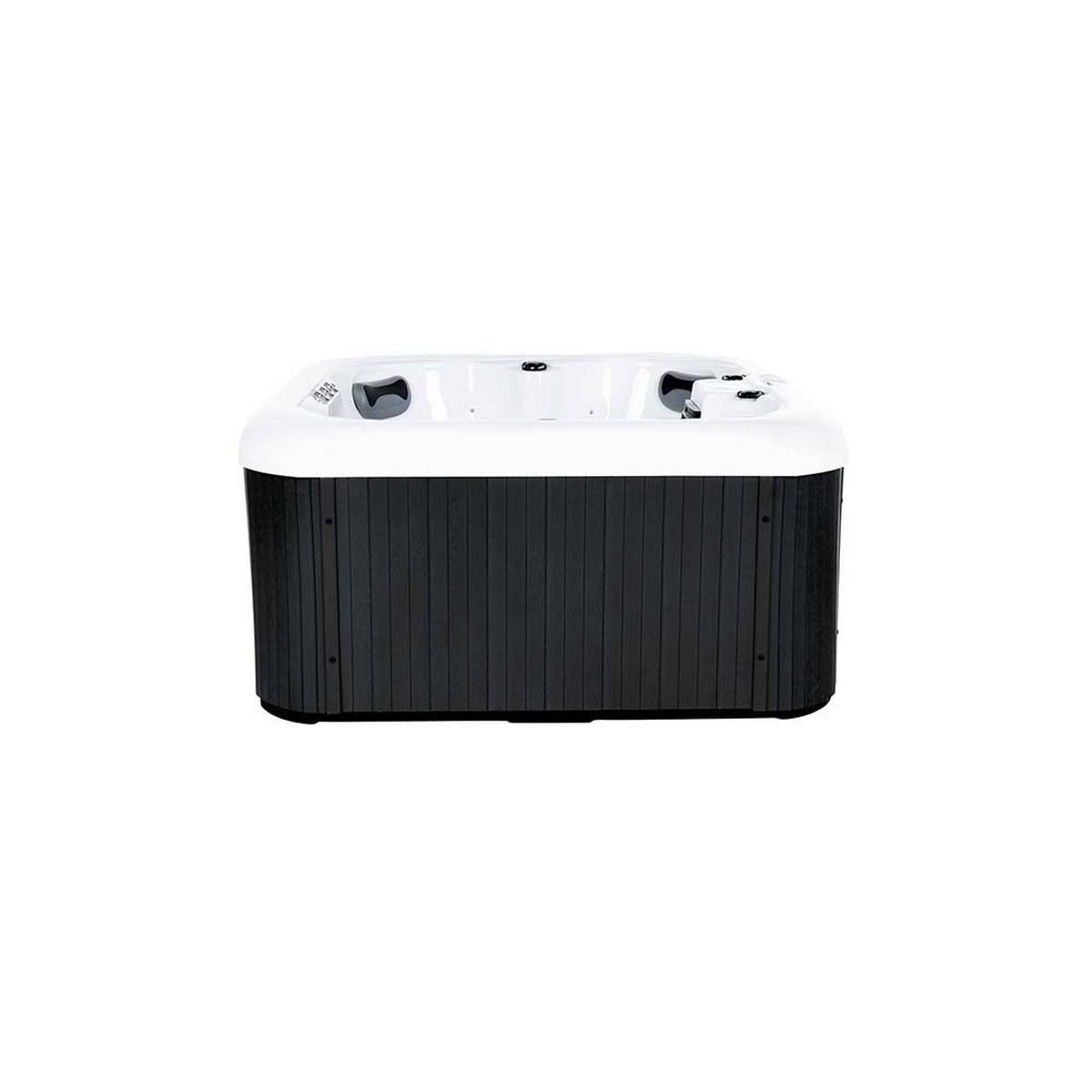 OUTDOOR Whirlpool mit Treppe und Thermoabdeckung SEA STAR 180 x 160 cm 4 Personen - Anthrazit, Kunststoff (160/79/180cm) - Home Deluxe