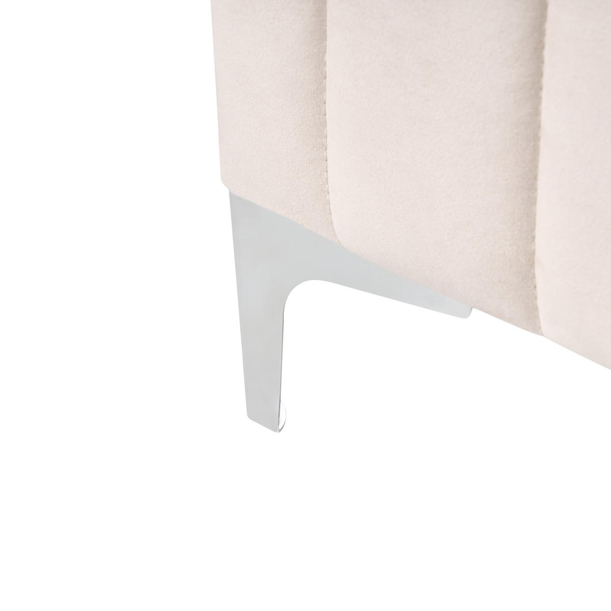 BETT mit Lattenrost 120/200 cm Hellbeige Lunan - Beige/Silberfarben, Textil (120/200cm) - Beliani