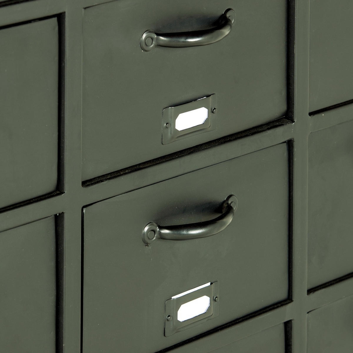 KOMMODE 15 Schubladen aus Metall, grün - Grün, Metall (88/88/37cm) - Giga Meubel