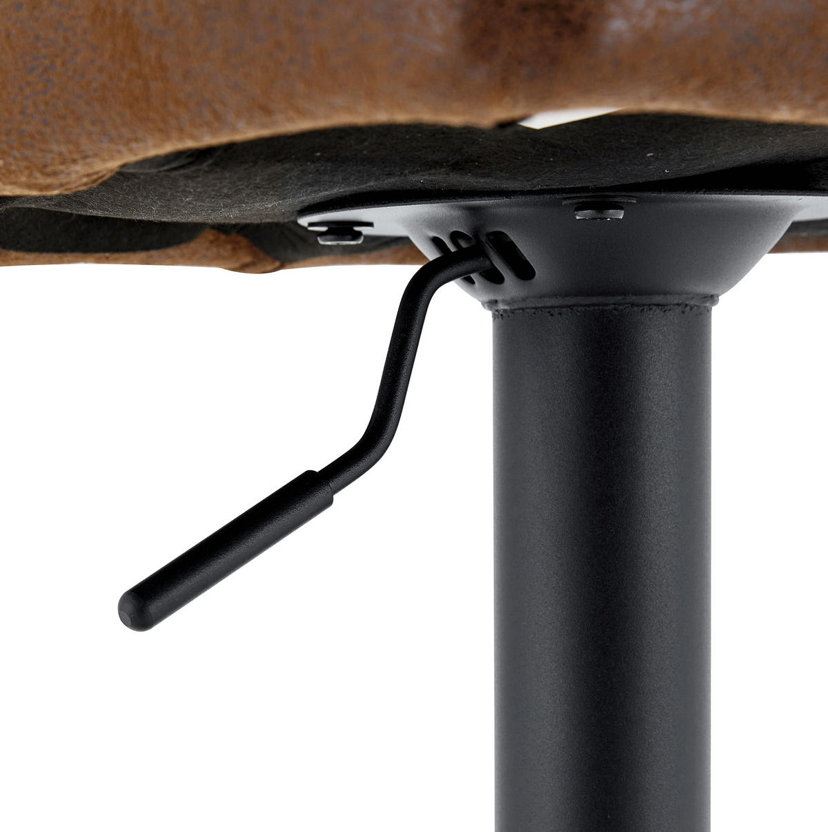 BARHOCKER höhenverstellbar 52 x 45 x 93-114 cm Schwarz/Braun - Schwarz, Metall (45/114/52.1cm) - Meubliv