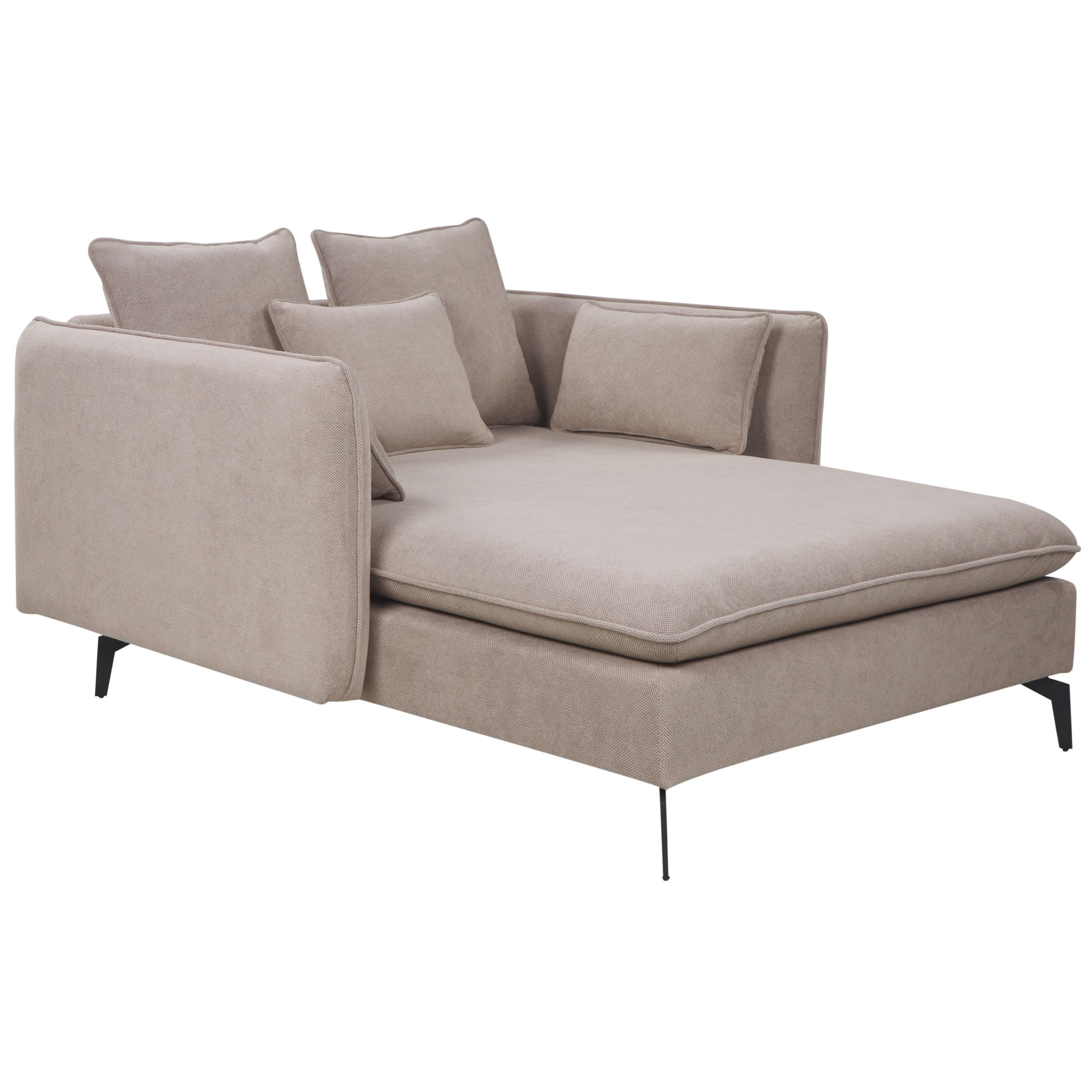 Beliani ČALOUNĚNÉ LEHÁTKO CHAISE LONGUE taupe/černé Charmes