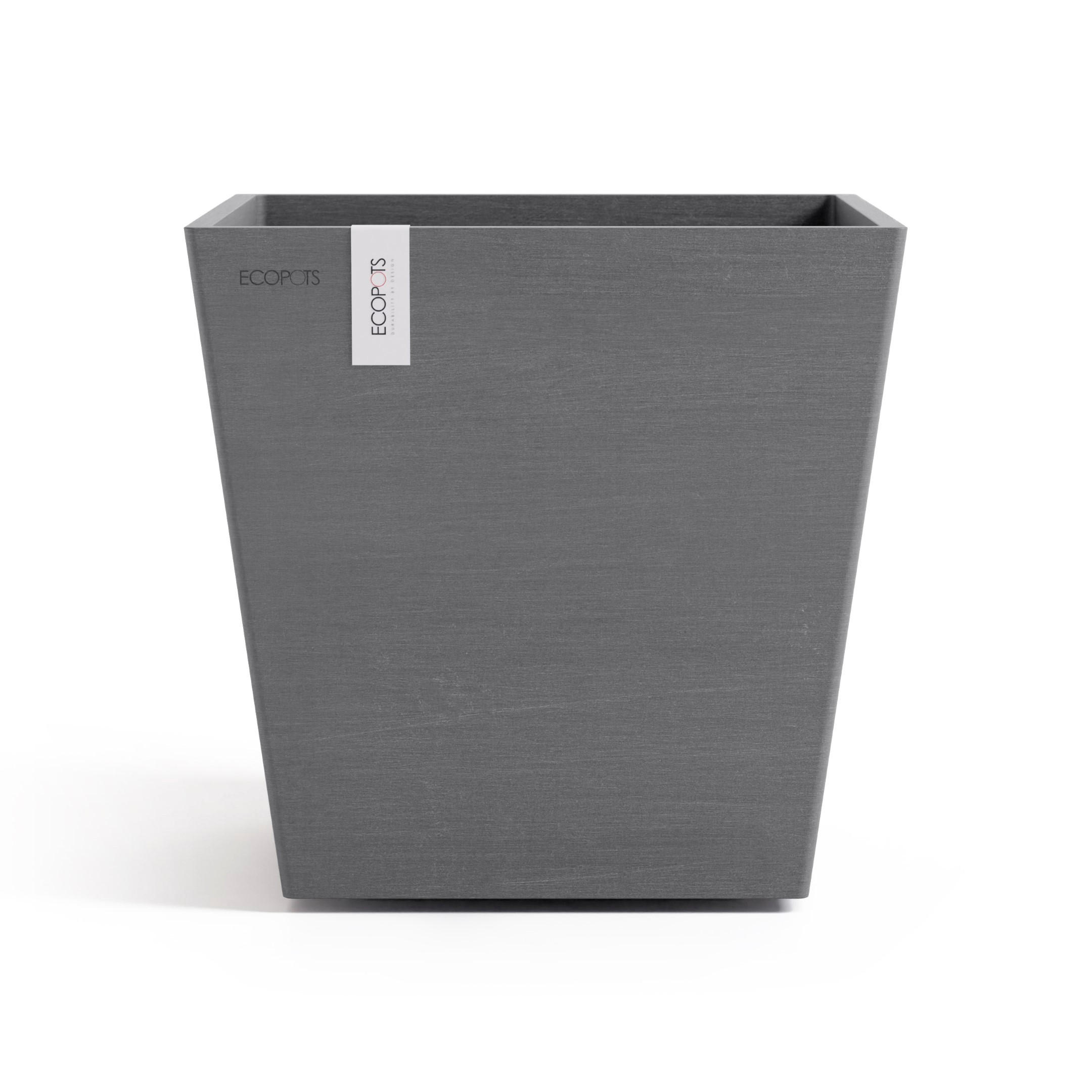 BLUMENTOPF mit Wasserreservoir Rotterdam 25/25/24,6 cm Grau - Grau, Kunststoff (25/24.6cm) - Ecopots