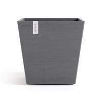 BLUMENTOPF mit Wasserreservoir Rotterdam 25/25/24,6 cm Grau - Grau, Kunststoff (25/24.6cm) - Ecopots