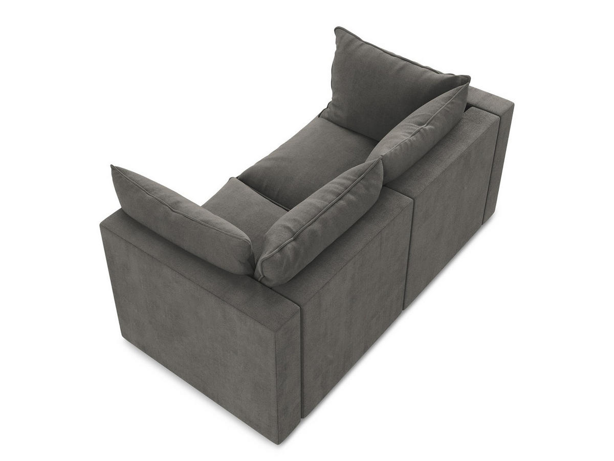 2-SITZER SOFA Strukturstoff Grau - Dunkelgrau/Schwarz, Holzwerkstoff/Kunststoff (180/77/90cm) - Makamii