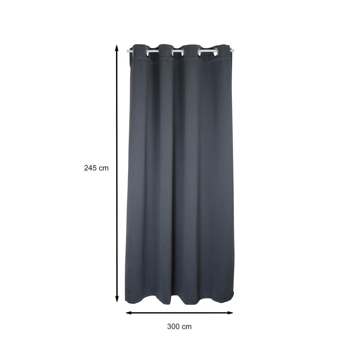 VERDUNKELUNGSVORHANG Ösen 300/245 cm Anthrazit - Anthrazit, Textil (300/245cm) - TiborTex