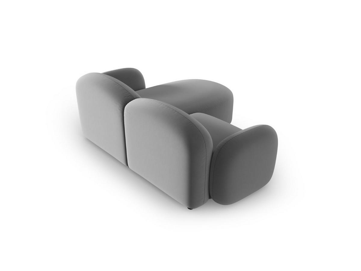 ECKSOFA links Blair aus Samt hellgrau 3 Sitzplätze - Hellgrau, Textil (155/194cm) - Micadoni