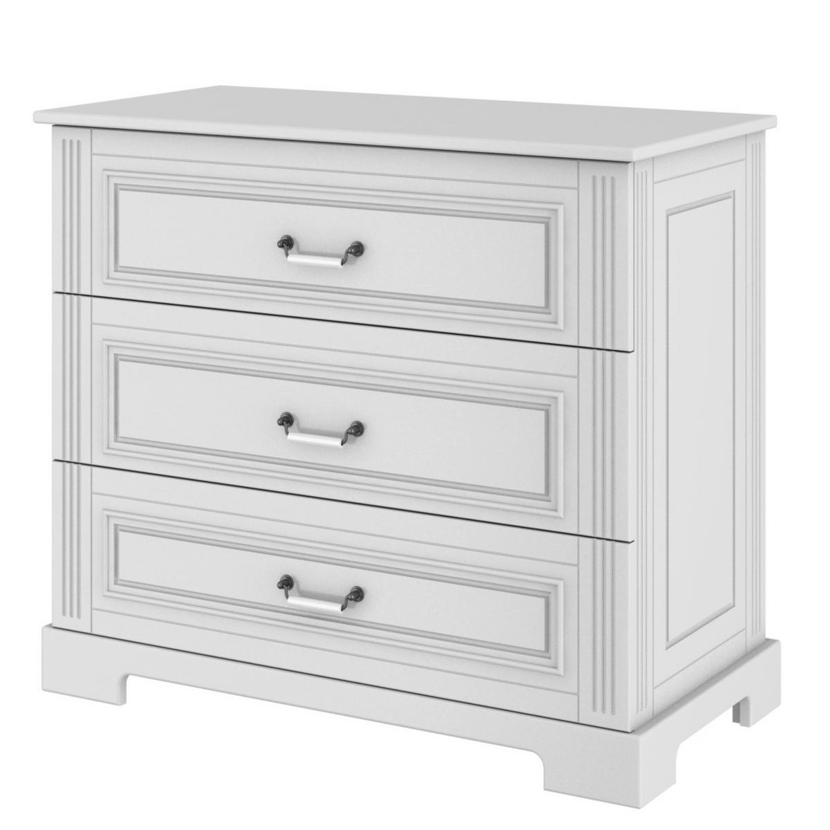 KINDERKOMMODE Ines – rustikale Eleganz und Funktionalität Weiß - Weiß, Holzwerkstoff (102/90/51cm) - RAUMHIRSCH FURNITURE