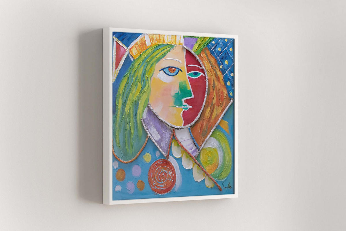 OLEJOMAĽBA 80/80 cm, Zvieratá - viacfarebná, drevo/textil (80/80cm) - KUNSTLOFT