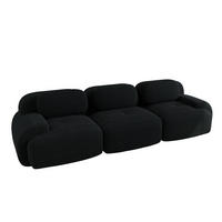 ECKSOFA 298/103/75 cm schwarz aus Cordstoff modular und rahmenlos ohne Montage - Schwarz, Textil (103/75/298cm) - OKWISH