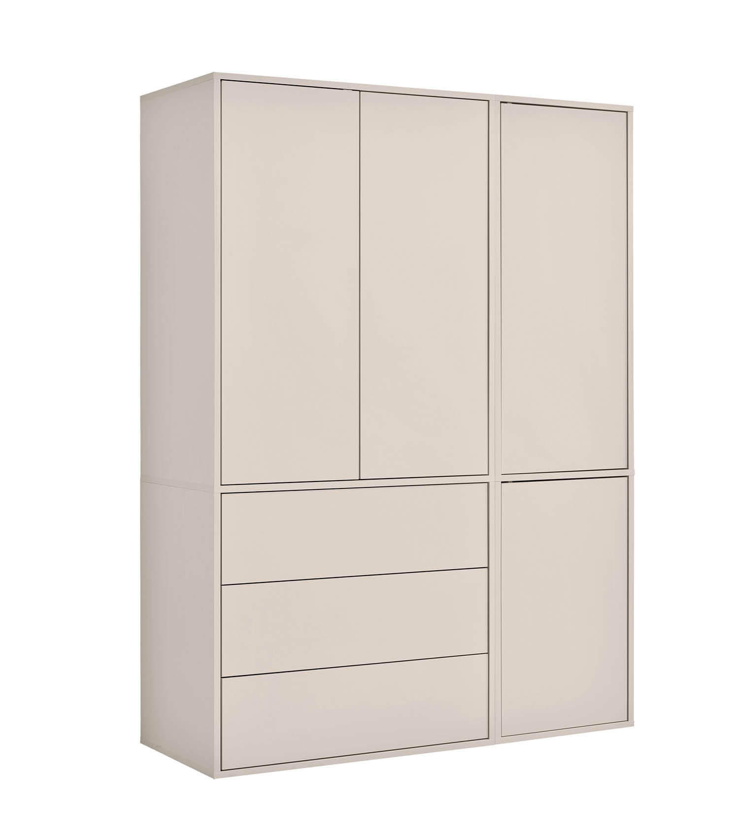 KLEIDERSCHRANK Der Robe - Beige, Holzwerkstoff (137/197/58cm) - Mokebo