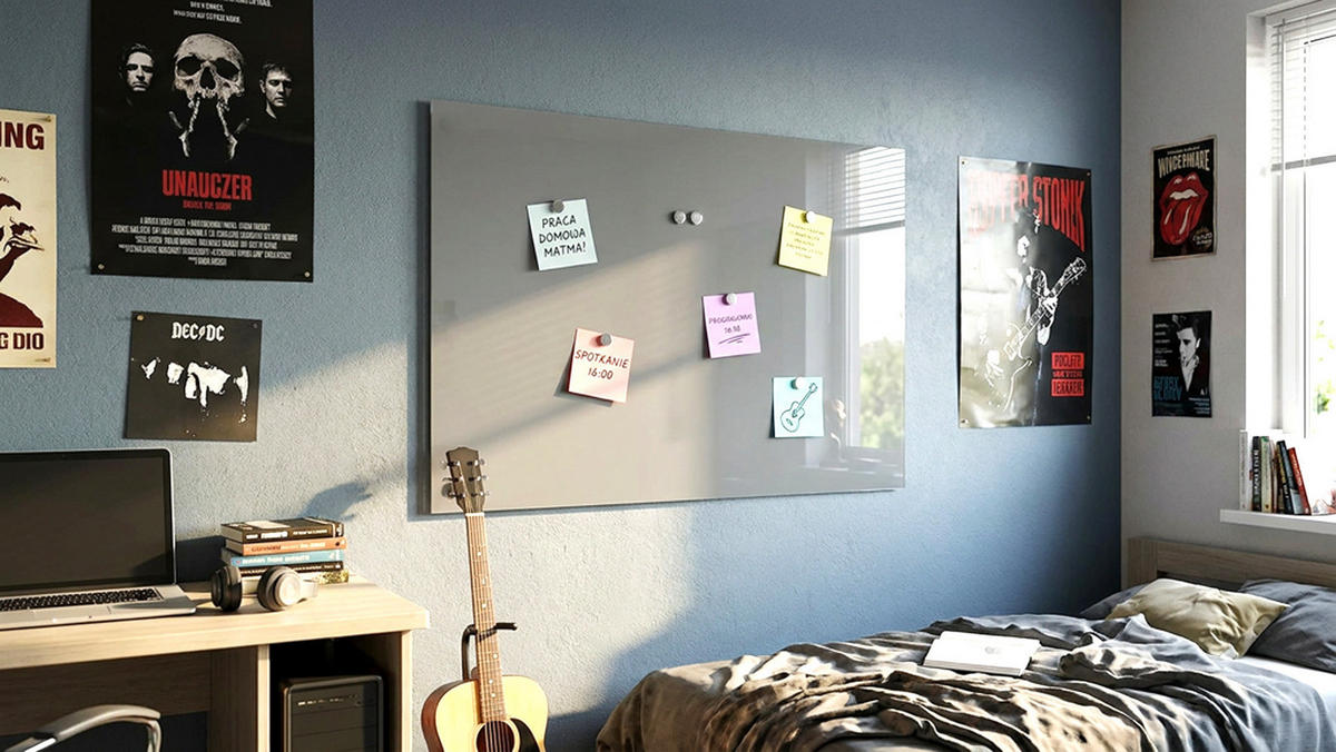 GLASBOARD, grau 90x60cm - rahmenloses Glasboard - Grau, Glas (90/60/0.7cm) - ALLboards