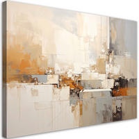 LEINWANDBILD, Beigefarbene moderne Abstrakt - Beige, Textil (90/60cm) - Feeby