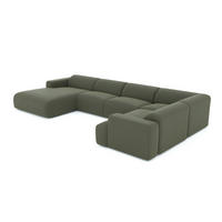 PANORAMA-SOFA Tissu tramé Olivgrün 354cm - Olivgrün/Grün, Textil (354/73/200cm) - Sia Home